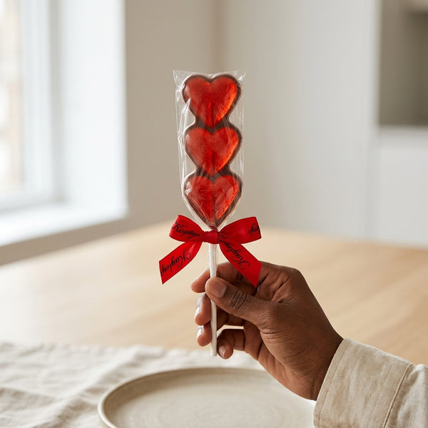 Triple Heart Chocolate Love Lolly