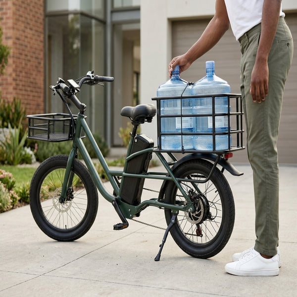 20 Inch Fat Tyre Electric Cargo Bike 350W With Cargo Racks