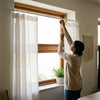 Adjustable Wood Grain Plastic Curtain Rod 40–70cm