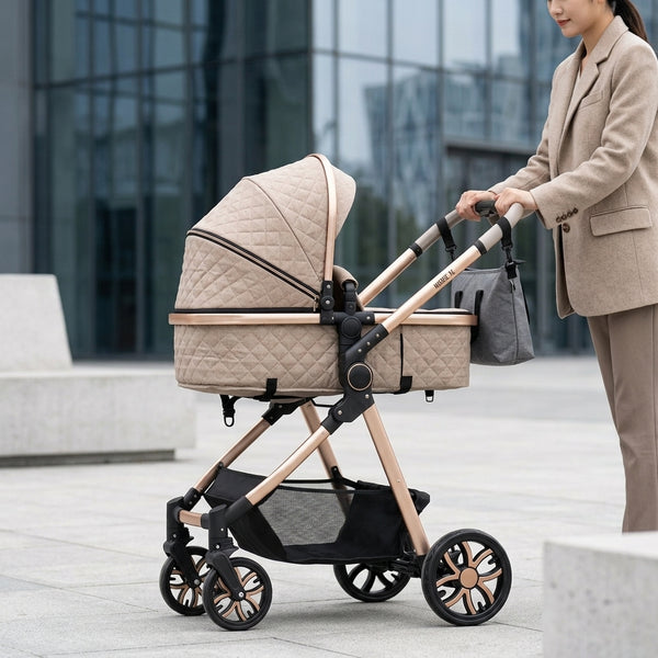 Baby Stroller with Car Seat and Mommy Bag