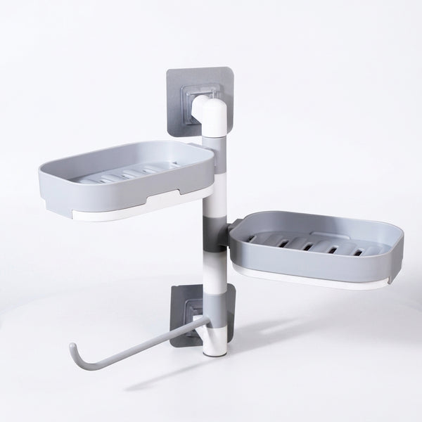 Wall Mounted Rotatable Draining Multi Layer Soap Rack