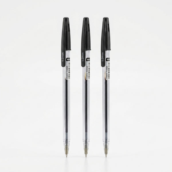 12 pcs Semi-Gel Pen with Narrow Cap Black