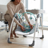 Deluxe Portable Baby Swing with Toy Bar and Safety Harness