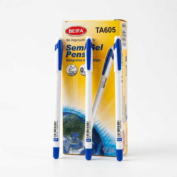 Office Semi-Gel Pen 0.7 (Blue) 12 pcs