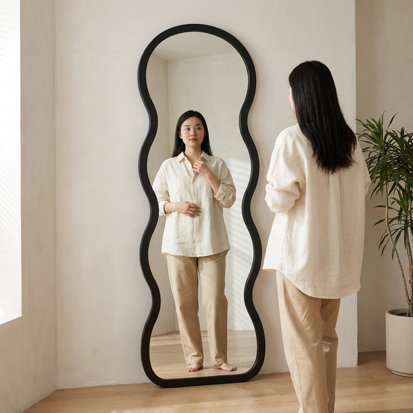 Full Length Wave Shape Bedroom Wall Mirror