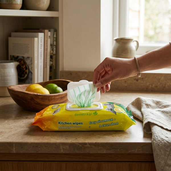 Lemon Scented Grease Removal Wet Kitchen Wipes