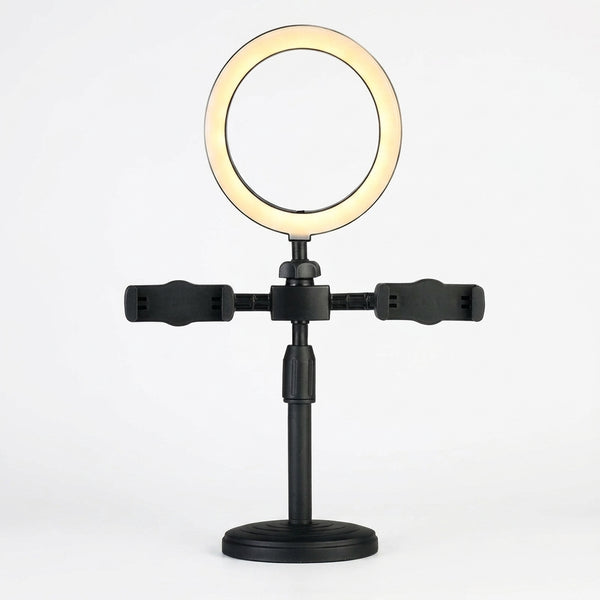 6 Inch LED Selfie Ring Light with Dual Phone Stand