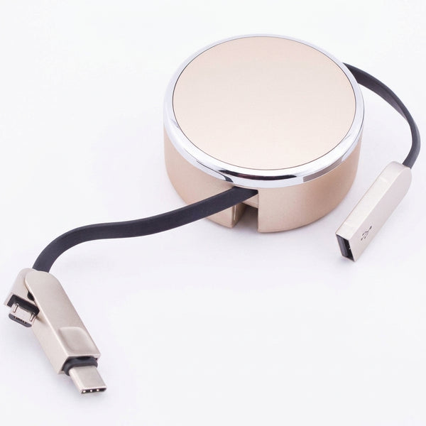 Retractable 2 In 1 Cable (Dual Connector)
