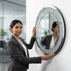 Round Crushed Crystal Wall Mirror