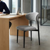 Modern Upholstered Dining Chair with Black Legs