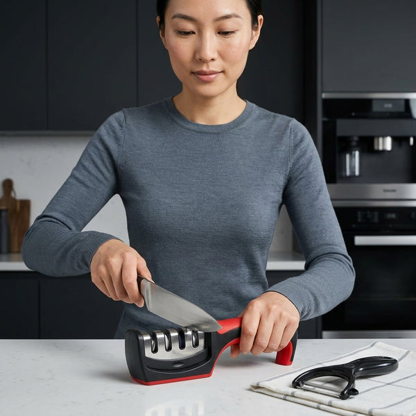 3-Piece Kitchen Knife Peeler & Knife Sharpener Set