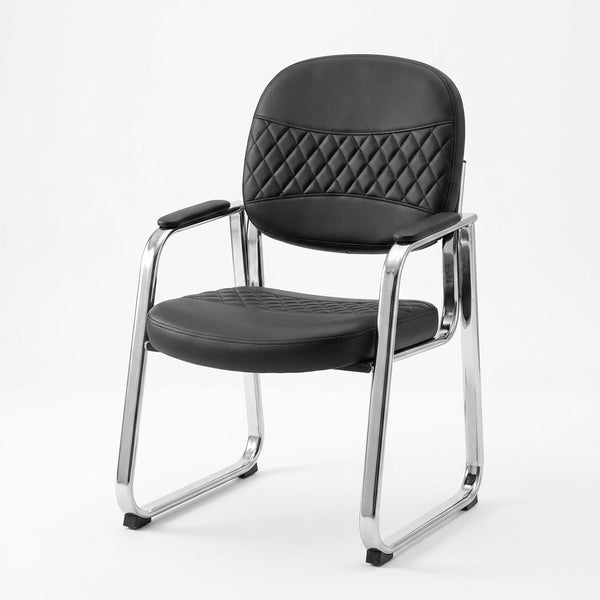 Black Quilted Visitor Office Chair