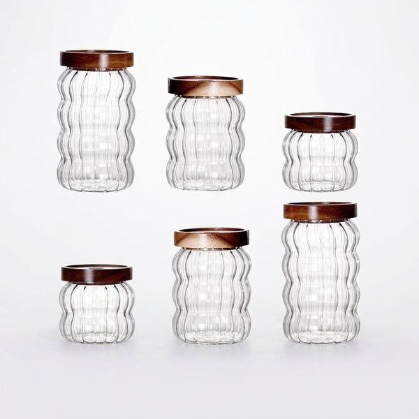 3 Pack Glass Storage Jars