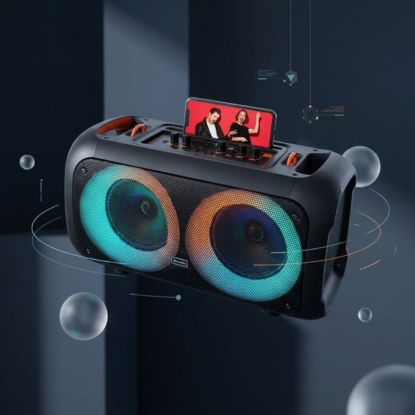 Portable Subwoofer Bluetooth Speaker with Wireless MIC