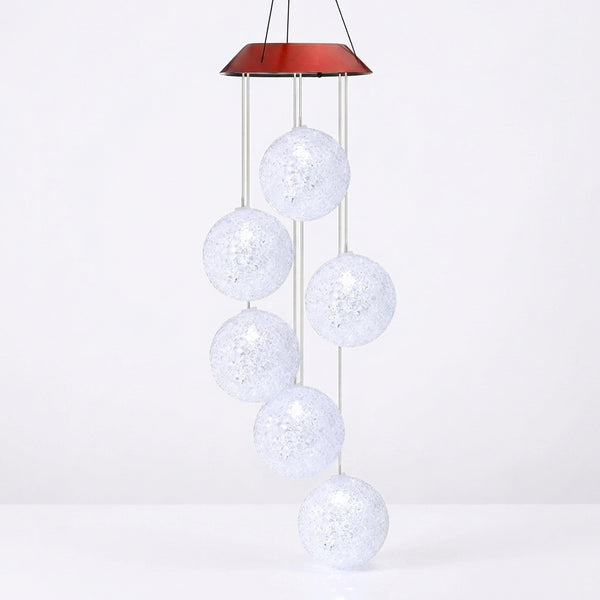 Crystal Swinging Balls Solar Color Changing Lights Wind Chimes