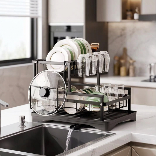 Metal Kitchen Dish Rack for Sink and Countertop