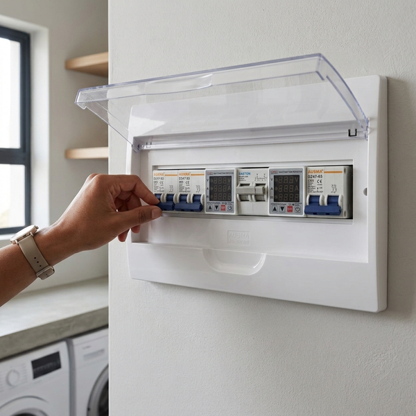 63A AC Inverter Power Box with Surge Protection in a modern home setting.