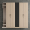 4 Door Wardrobe with Open Shelves – Light Wood design featuring enclosed storage and accessible shelving for organization.