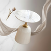 Modern Round Marble-Style Side Table with a circular marble tabletop and elegant pedestal base, perfect for any living space.