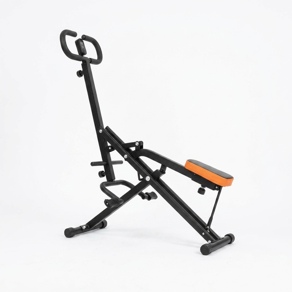 Adjustable Folding Fitness Exercise Machine with padded seat and handles for versatile home workouts.