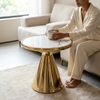 Modern Round Side Table - Gold Finish