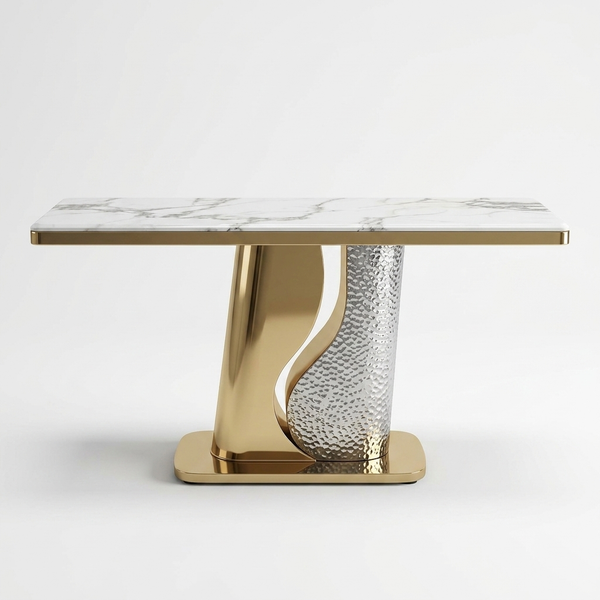 Modern Console Table - Gold Finish