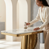 Modern Console Table - Gold Finish
