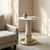 White Round Side Table with Gold Base