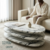Modern Layered Marble-Look Coffee Table