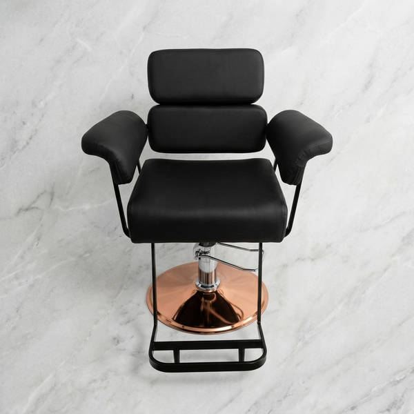 Black Adjustable Salon Styling Chair with Footrest