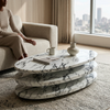 Modern Layered Marble-Look Coffee Table