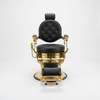 Classic Black and Gold Barber Chair with Footrest