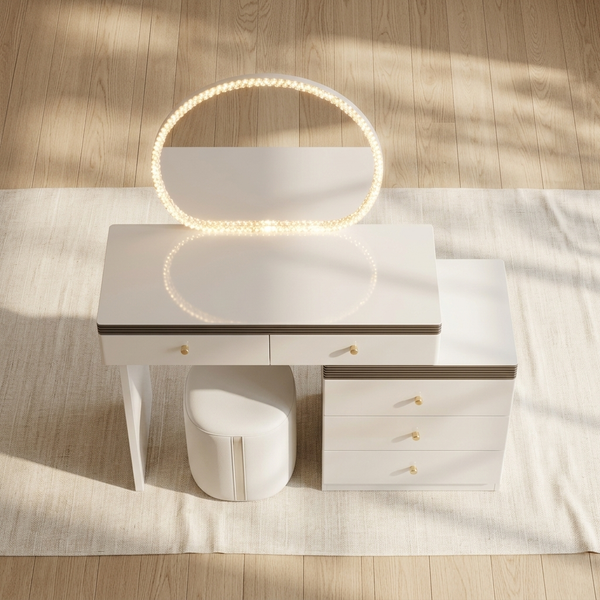 Contemporary Dressing Table with Illuminated Mirror