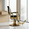 Classic Black and Gold Barber Chair with Footrest