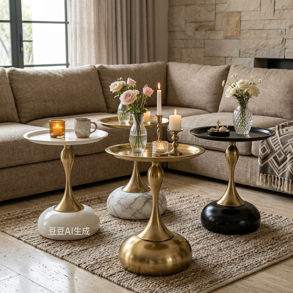 Modern Round Pedestal Side Table