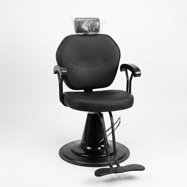 Black Salon Styling Chair with Footrest