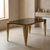 Modern Luxury Black Glass Dining Table with Gold Finish