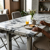 Modern Marble-Look Dining Table and Chair Set