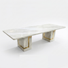 Luxury Marble Dining Table with Gold Inlay