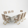 Modern Marble-Style Dining Table Set with Upholstered Chairs