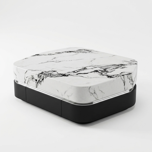 Modern Luxury LED Marble-Top Coffee Table