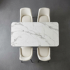 Modern Light Marble-Look Dining Table and Chair Set