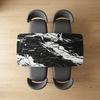 Modern Dark Marble-Look Dining Table and Chair Set