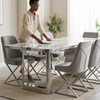 Modern Marble-Look Dining Table and Chair Set