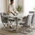 Modern Marble-Look Dining Table and Chair Set