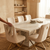 Modern Marble-Style Dining Table Set with Upholstered Chairs