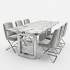 Modern Marble-Look Dining Table and Chair Set