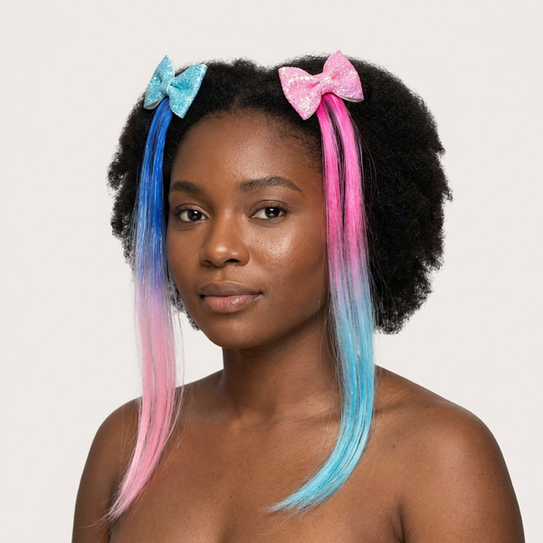 Colourful Bow Hair Extensions for Kids