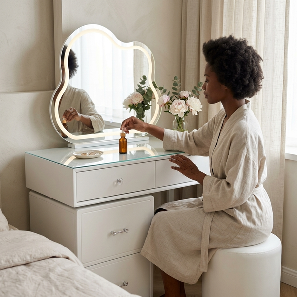 White Dressing Table with Mirror