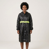 Long Hooded Raincoat with Reflective Stripe